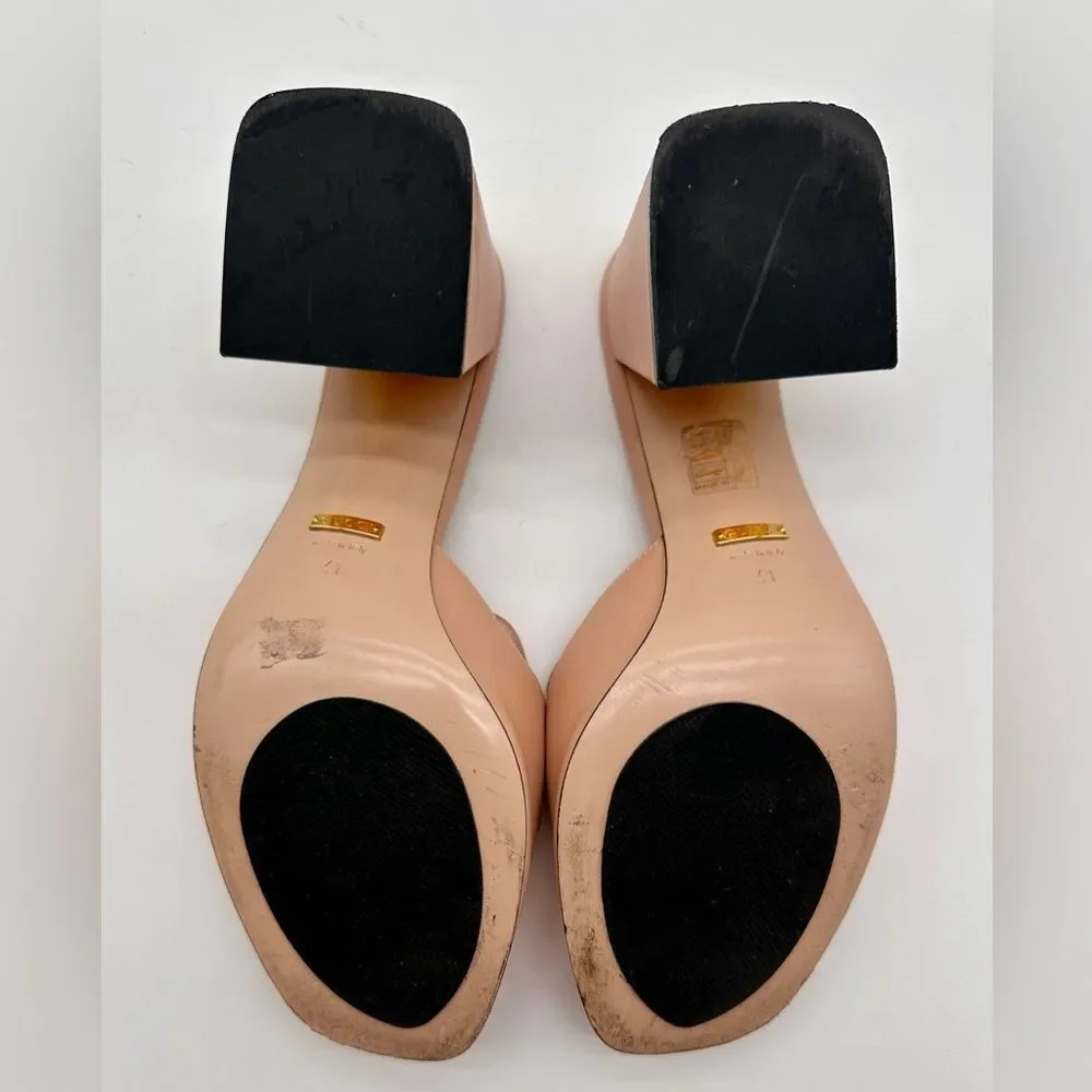 Gucci Baby Horsebit Block Heel Slide Mules Leather In Pink Rose EU 41 US 11 - Picture 6 of 13